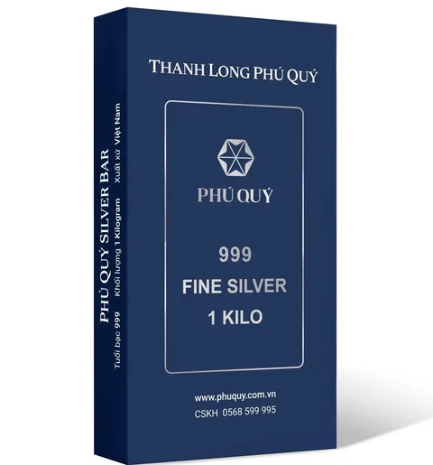 Mặt sau hộp đựng Bạc Thanh Long Phú Quý 999 1KG chính hãng