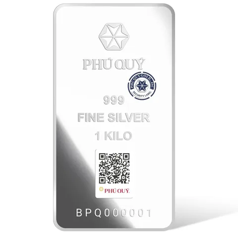Mặt sau Bạc Thanh Long Phú Quý 999 1KG tích hợp mã QR chống giả