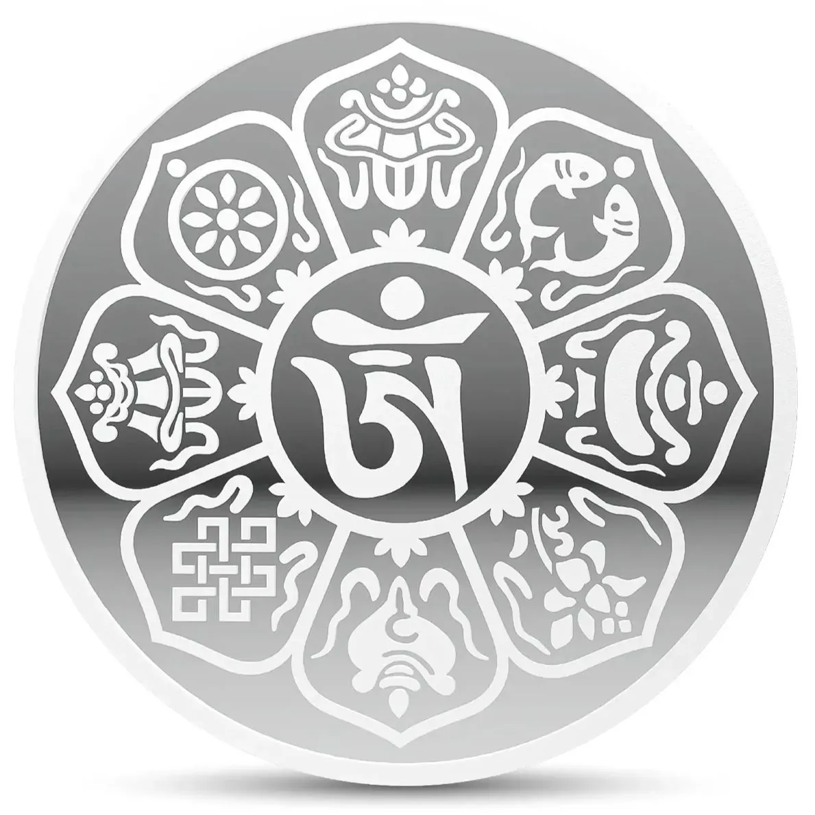 Mặt trước đồng bạc Bát Bảo Cát Tường Phú Quý 999
