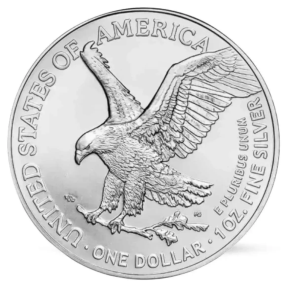 Mặt sau Đồng bạc American Eagle 1 OZ hình chim đại bàng oai vệ