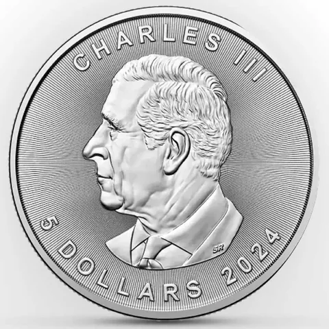đồng bạc Maple Leaf 1 OZ 2024 hình lá phong Canada dập nổi tinh xảo