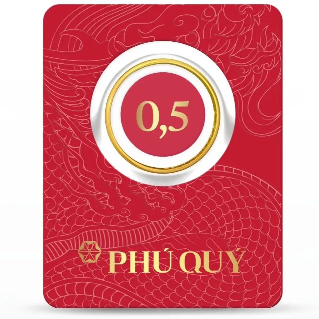 Nhẫn tròn Phú Quý 0,5 chỉ (mặt chữ) tại Kim Ngân Phú Quý