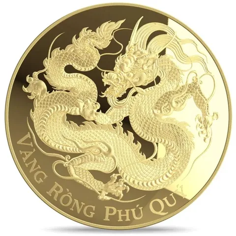 Sản phẩm vàng rồng 1 lượng Phú Quý với chi tiết chạm khắc tinh xảo